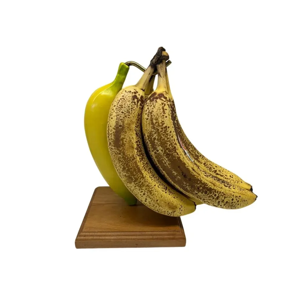 Vintage Levitating Bananas Banana Holder Bazillion Products Wood Base Novelty